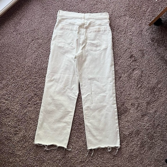 Madewell Perfect Wide Vintage Leg Women's White Cropped Pocket Jeans Size 29 - Picture 2 of 7